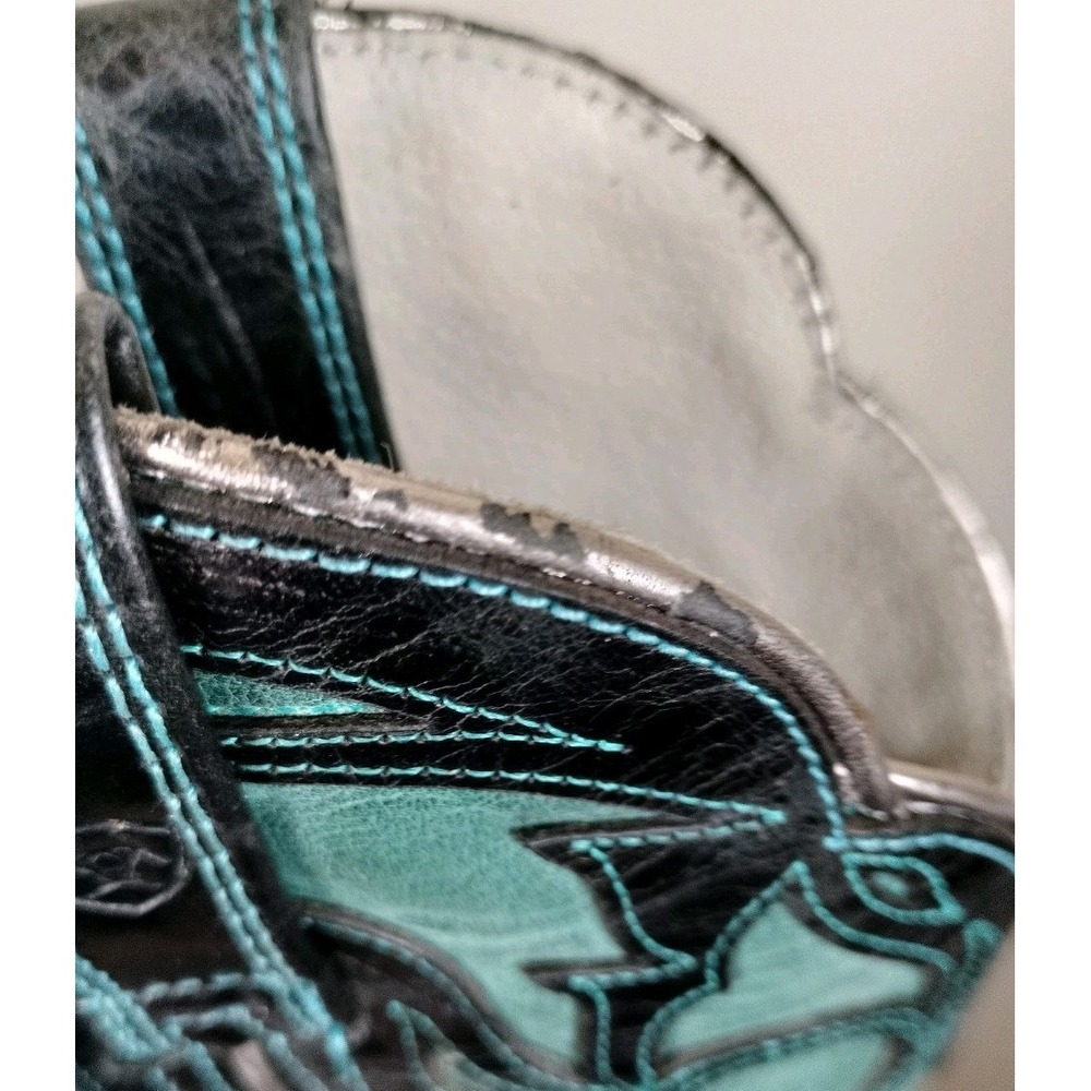 NWT Ariat Cassidy Western Boots Women's 6 B Midnight Turquoise Leather Squaretoe - Picture 12 of 16